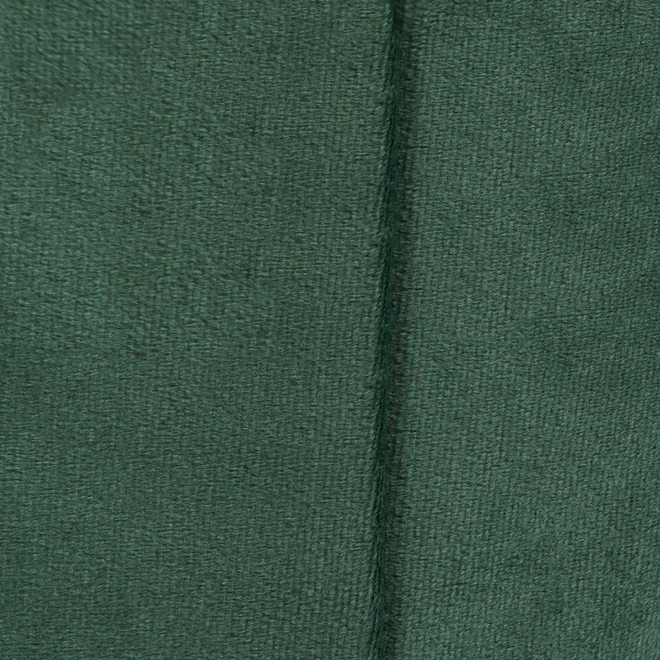 image 1 of OHS Matte Velvet Soft Round Foldable Footstool Seat Storage Organiser Ottoman | Green | Forest Green