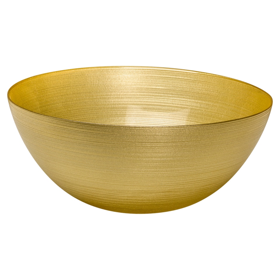 image 1 of 28cm Large Gold Coloured Glass Fruit Salad Serving Bowl Centre Piece Party Dish