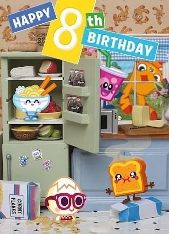 image 1 of Moshi Monsters 8th Birthday 3D Holographic Greetings Card Eighth Birthday