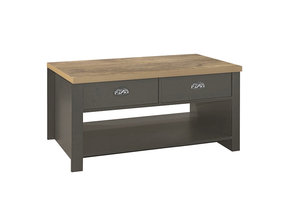 image 1 of Highgate 2 Drawer Coffee Table Dark Grey