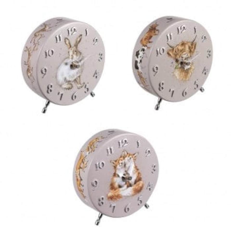 Wrendale Designs Freestanding Mantel Clock, Choice of Design - Multi-colour, 12.8 x 12 x 5.8 cm