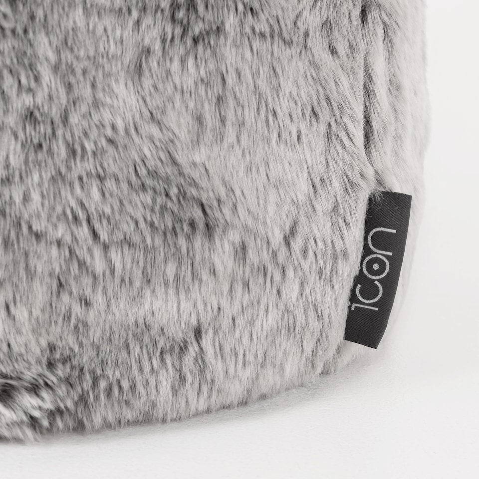image 1 of Kids Classic Faux Fur Bean Bag Chair Arctic Wolf Grey Bean Bags for Children | Grey | Arctic Wolf Grey | 1