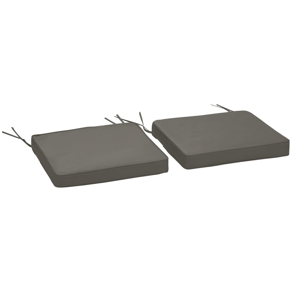 image 1 of Outsunny 45 x 45cm Replacement Garden Seat Cushion Pad with Ties, Dark Grey