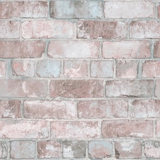 Downtown Brick Wallpaper in Blush | Pink | Blush