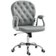 image 1 of Vinsetto Office Chair, Swivel Desk Chair, PU Vanity Chair with Adjustable Height and Rolling Wheels for Home Work Study, Grey