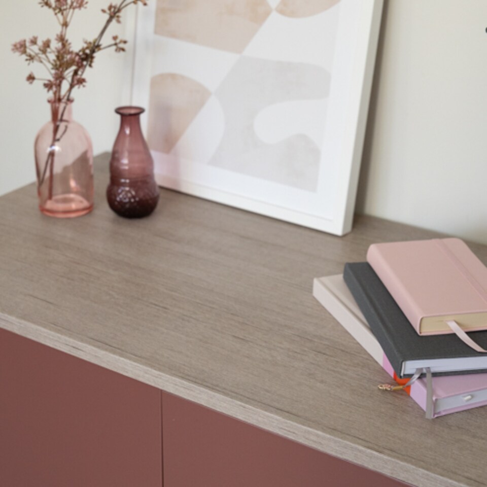 image 1 of Sticky Back Plastic Tira Greige Wood Effect Kitchen Self-adhesive Vinyl Wrap for Cupboards, Doors and Worktops 67.5cm x 10m - d-c-fix