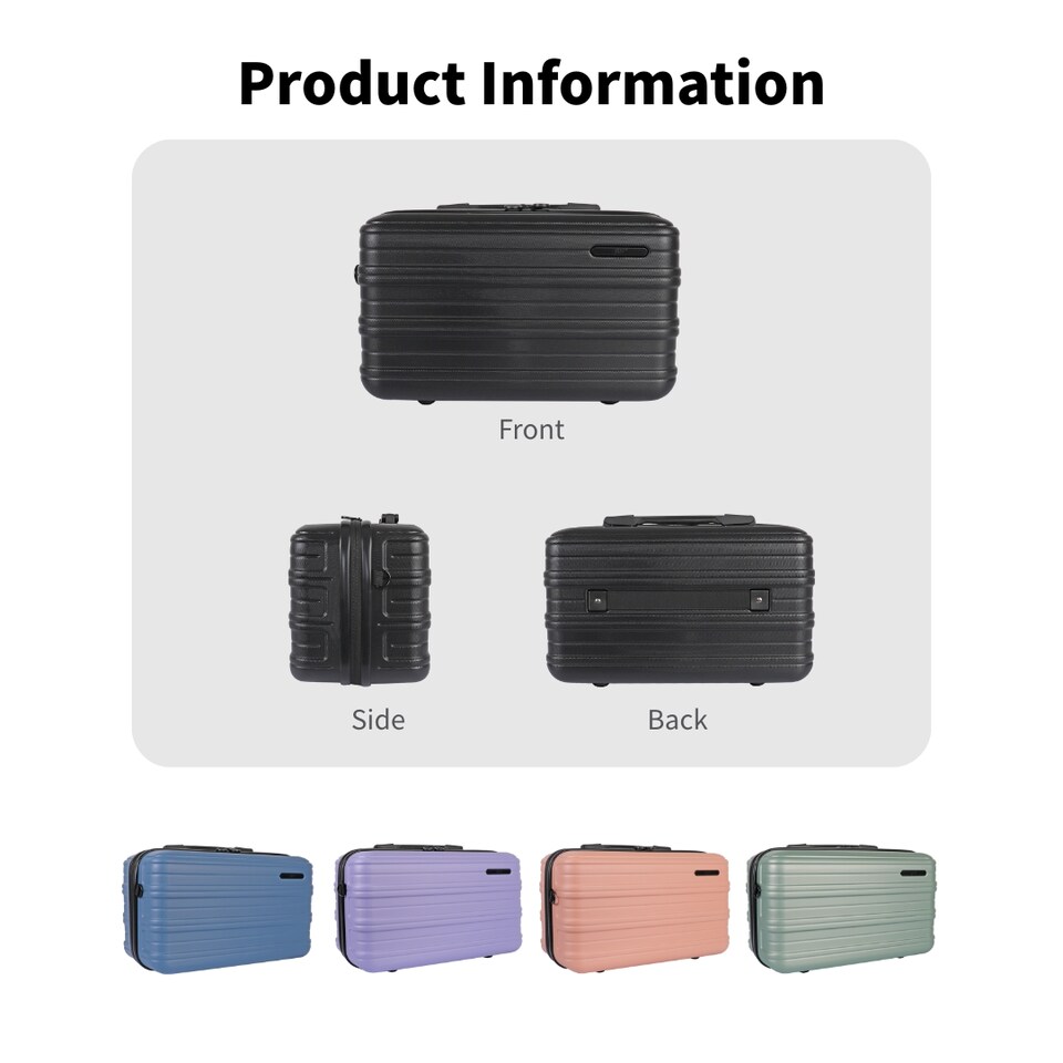 image 1 of ABS Cabin Carry Bag with Strap – Lightweight Underseat Luggage | Black | Black | Cabin Bag