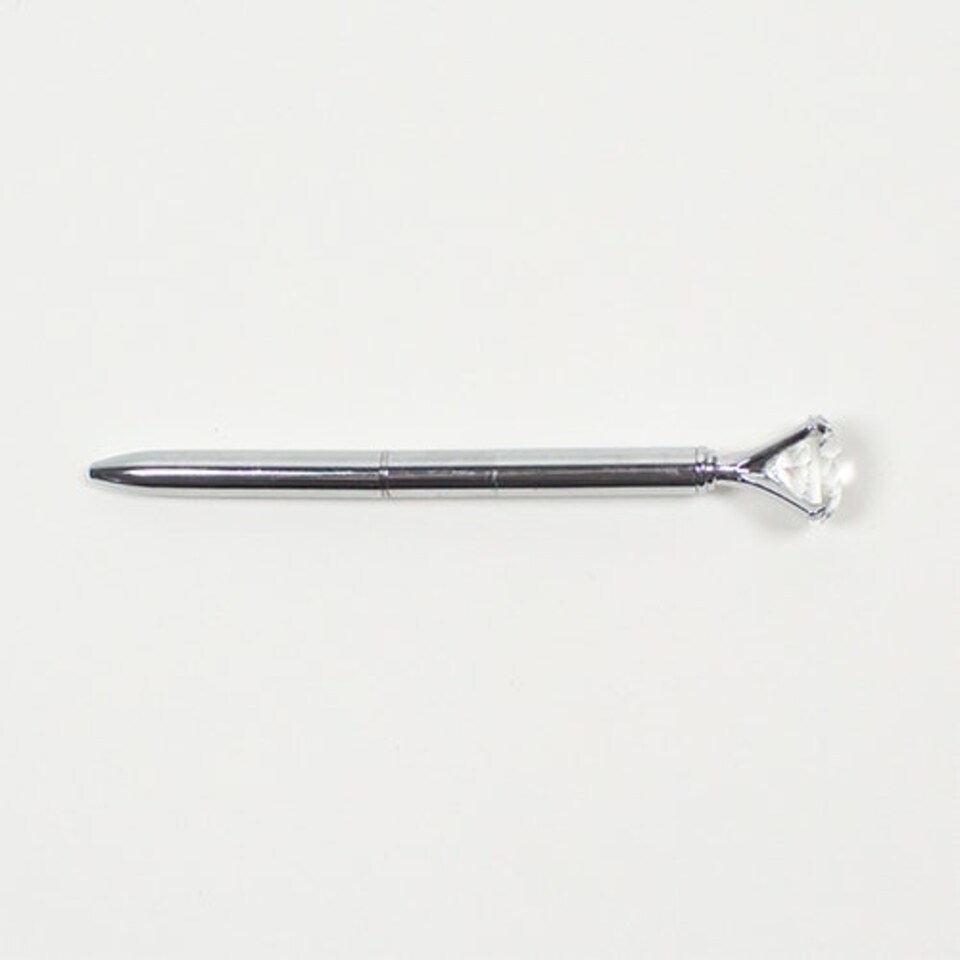 image 1 of Silver Diamond Topper Luxury Metallic Pen