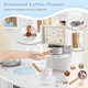 image 5 of COSTWAY Wooden Kids Kitchen Playset Pretend Play Kitchen With  Coffee Maker-Blue
