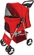 image 5 of Pet Stroller Dog Cat Puppy Pram Pushchair Travel Cart Jogging Buggy Carrier (Red)