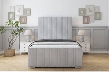 Sloomy Radcliffe Silver Naples Bed Frame With Mattress With 50" Upholstered Headboard 4' Small Double