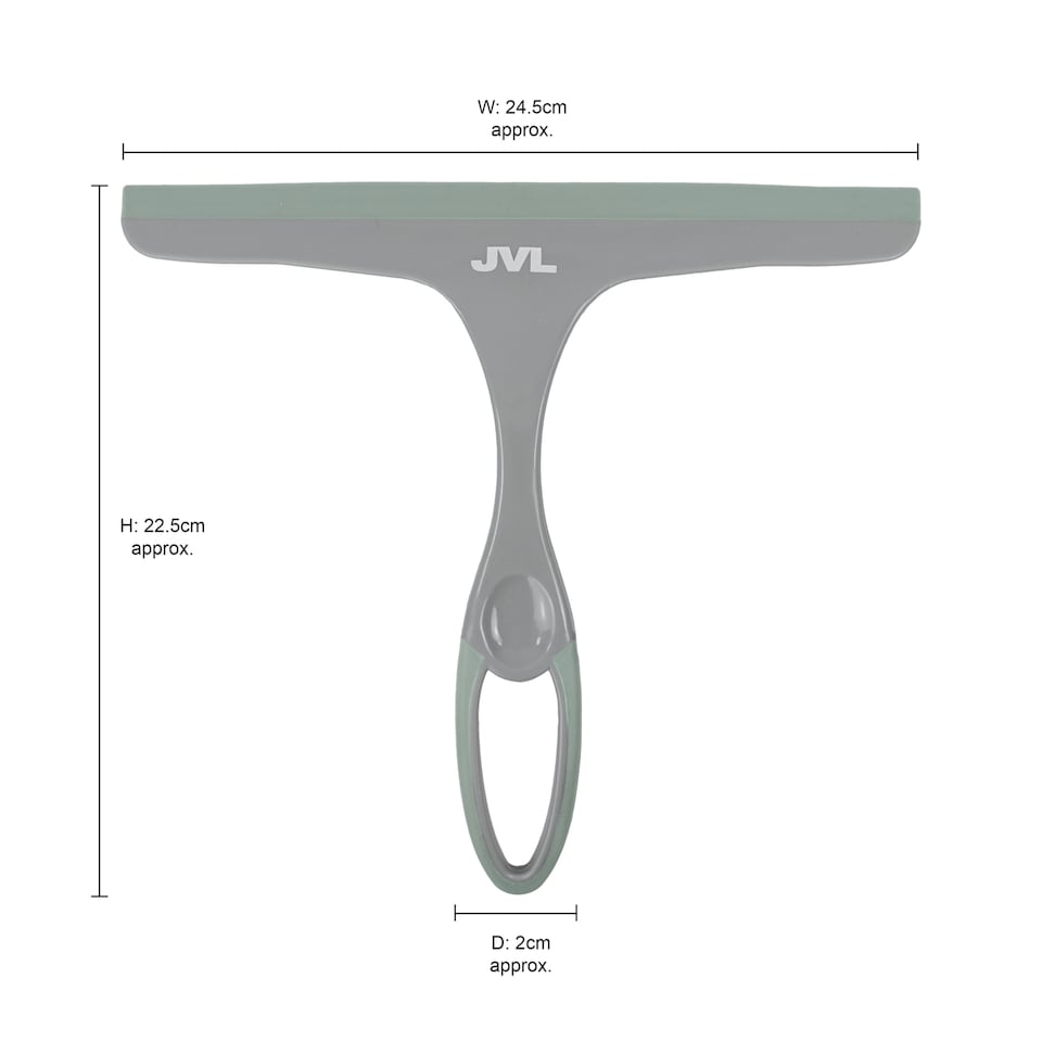 image 1 of JVL Hand Held Window Squeegee Set of 3, Streak-Free Glass Cleaner for Windows, Mirrors & Shower Screens – Grey