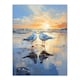 image 3 of Seagull Bird Couple Beach Sunset Oil Coastal Black Framed Wall Art Print A4