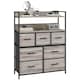 image 9 of HOMCOM Bedroom Chest of Drawers 7 Drawer Dresser w/ Shelves, Grey Wood Effect
