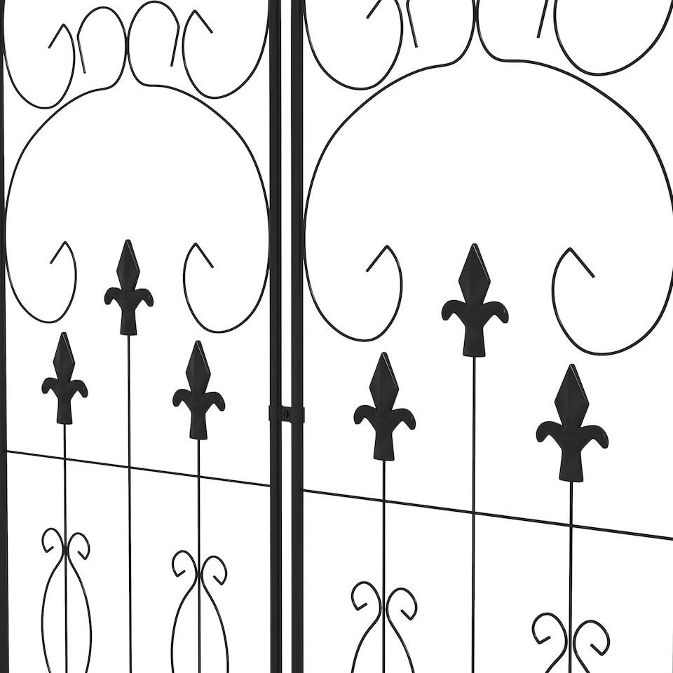 image 1 of Outsunny Set of 2 Metal Trellis for Climbing Plants, Scrolls Design, 45 x 150cm