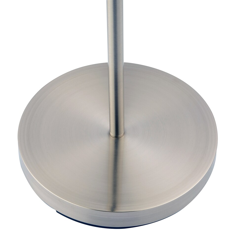 image 1 of Modern LED Uplighter Metal Floor Lamp in Satin Nickel with Memory Dimmer Button | Silver