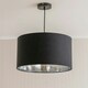 image 1 of ValueLights Reni Large Black Fabric Chrome Inner Lamp Shade & Bulb Black