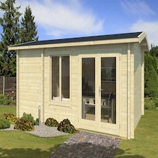 Aviemore-Log Cabin, Wooden Garden Room, Timber Summerhouse, Home Office - L540 x W354 x H251.6 cm Brown
