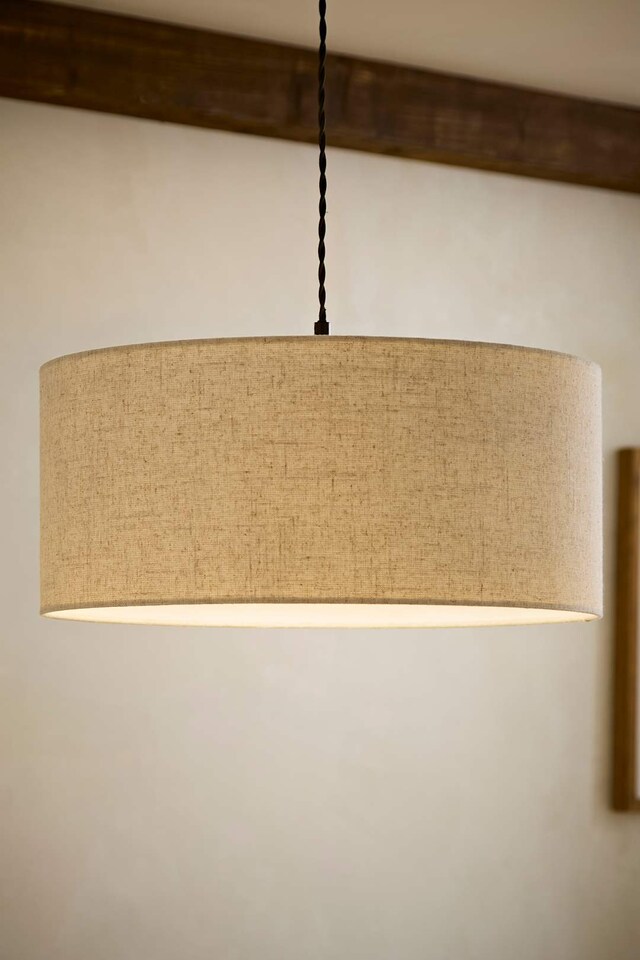 image 1 of ValueLights Reni Squat Fabric Linen Easy Fit Pendant Lamp Shade