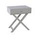 image 6 of Options 1 Drawer X-Frame Bedside Table - Painted Finish, Polished Metal Handle | Grey | Grey | One Size | 1