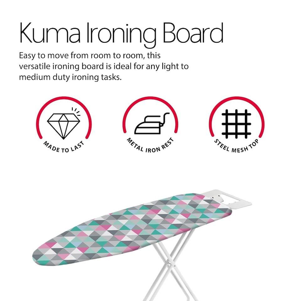 image 1 of Metaltex Kuma Ironing Board - Triangles