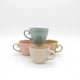 image 3 of Ceramic Coffee Mugs 4pc Set 15oz Large Tea Cups Assorted Colours Scrolled Handle