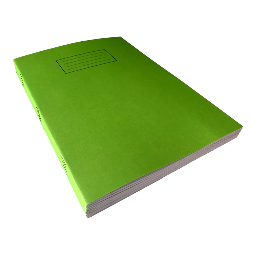 image 1 of Pack of 10 Janrax A4 Green 80 Pages Feint and Ruled Exercise Books