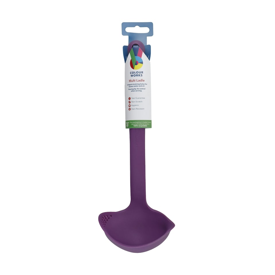 image 1 of Colourworks Silicone Kitchen Ladle with Spout Purple