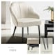 image 3 of Accent Chair Hellen - velvet cover, padded, extra-wide shell-shaped backrest - per piece Cream | Cream/Black