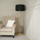 image 2 of ValueLights Victoria Light Wood Floor Lamp Black Shade and Bulb