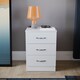 image 4 of Vida Designs Riano 3 Drawer Bedside Chest Cabinet Table Nightstand, White