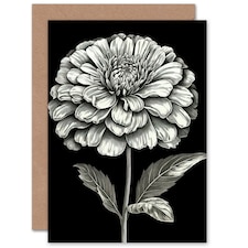 Zinnia Flower Bloom Florals Soon Birthday Thank You Card