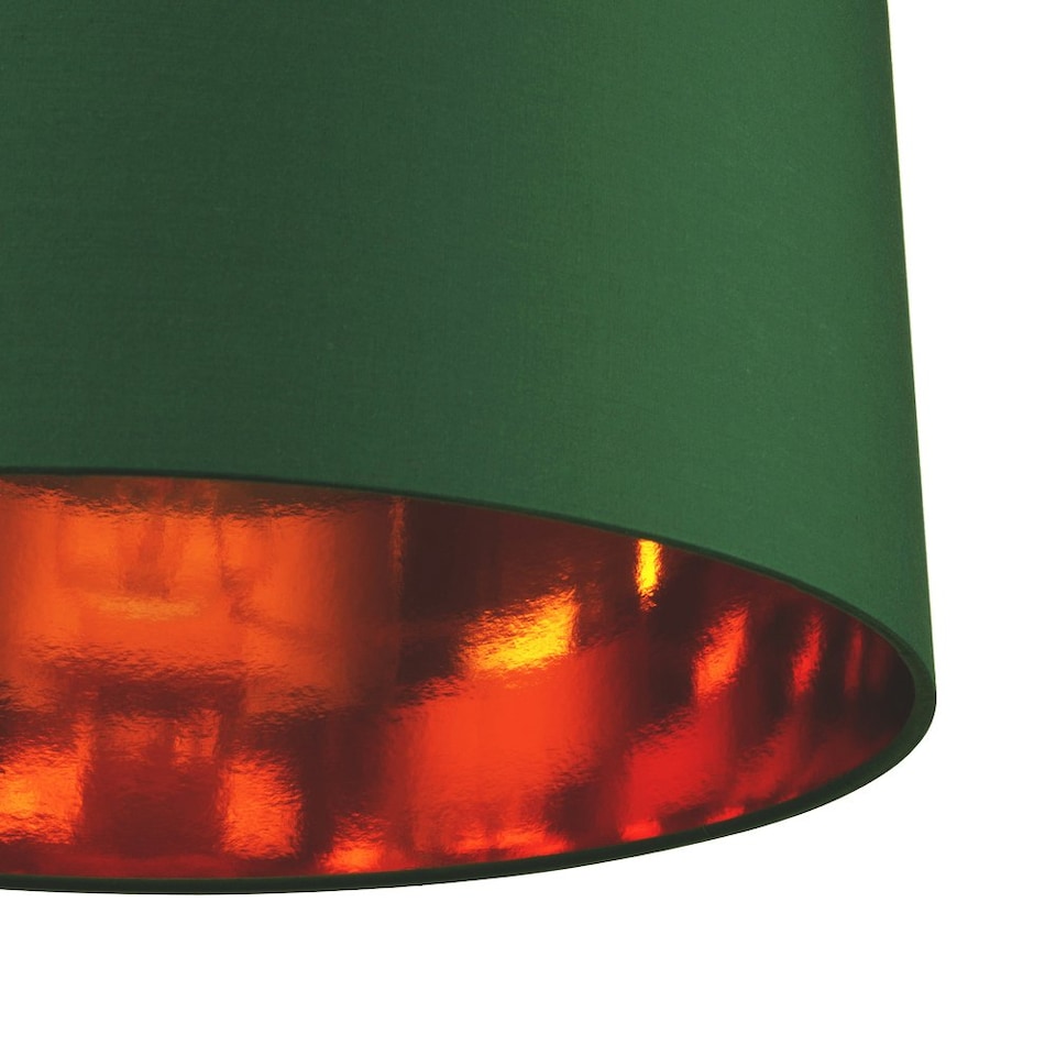 image 1 of Modern Forest Green Cotton 16" Floor/Pendant Lamp Shade with Shiny Copper Inner