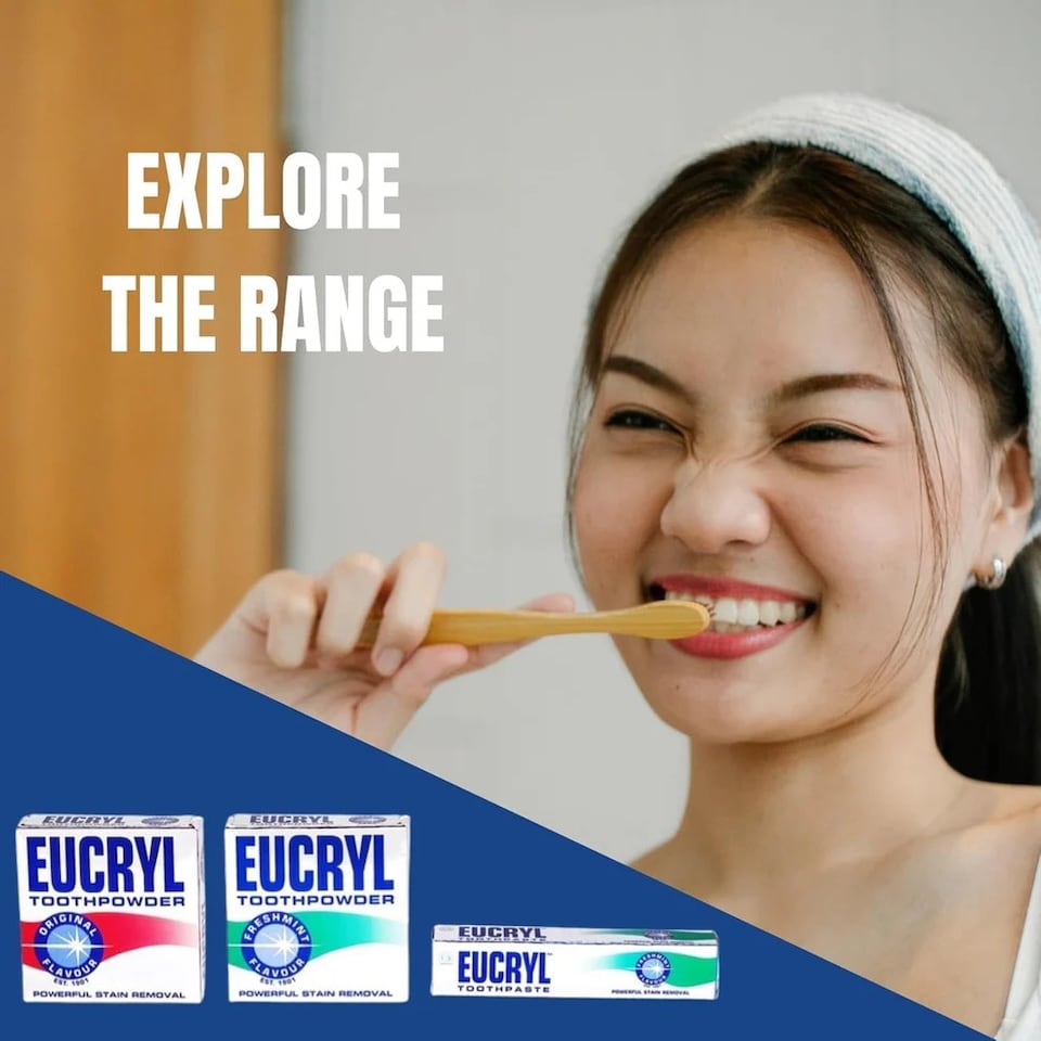 image 1 of Eucryl Original Flavour Toothpowder, Tooth Whitening Powder, Powerful Stain Remover, For Tobacco, Tea, Coffee & Wine Stains, Unique Polishing Action, 1 x 50g