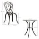 image 5 of Outsunny 3 Piece Garden Bistro Set, Cast Aluminium Outdoor Furniture Set with Umbrella Hole for Balcony, Porch, Patio, Bronze Tone