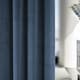 image 3 of Oxford Navy Velvet Curtains 90 x 72 inch (229 x 183 cm) 100% Blackout Pencil Pleat Thermal Noise Reducing Curtains for Bedroom and Living Room