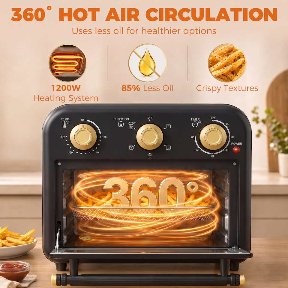 image 1 of HOMCOM Air Fryer Oven, Convection Oven, 12 L