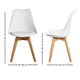 image 7 of Set of 6 Scandinavian Dining Chairs with Leather Cushions Solid Wood Legs White