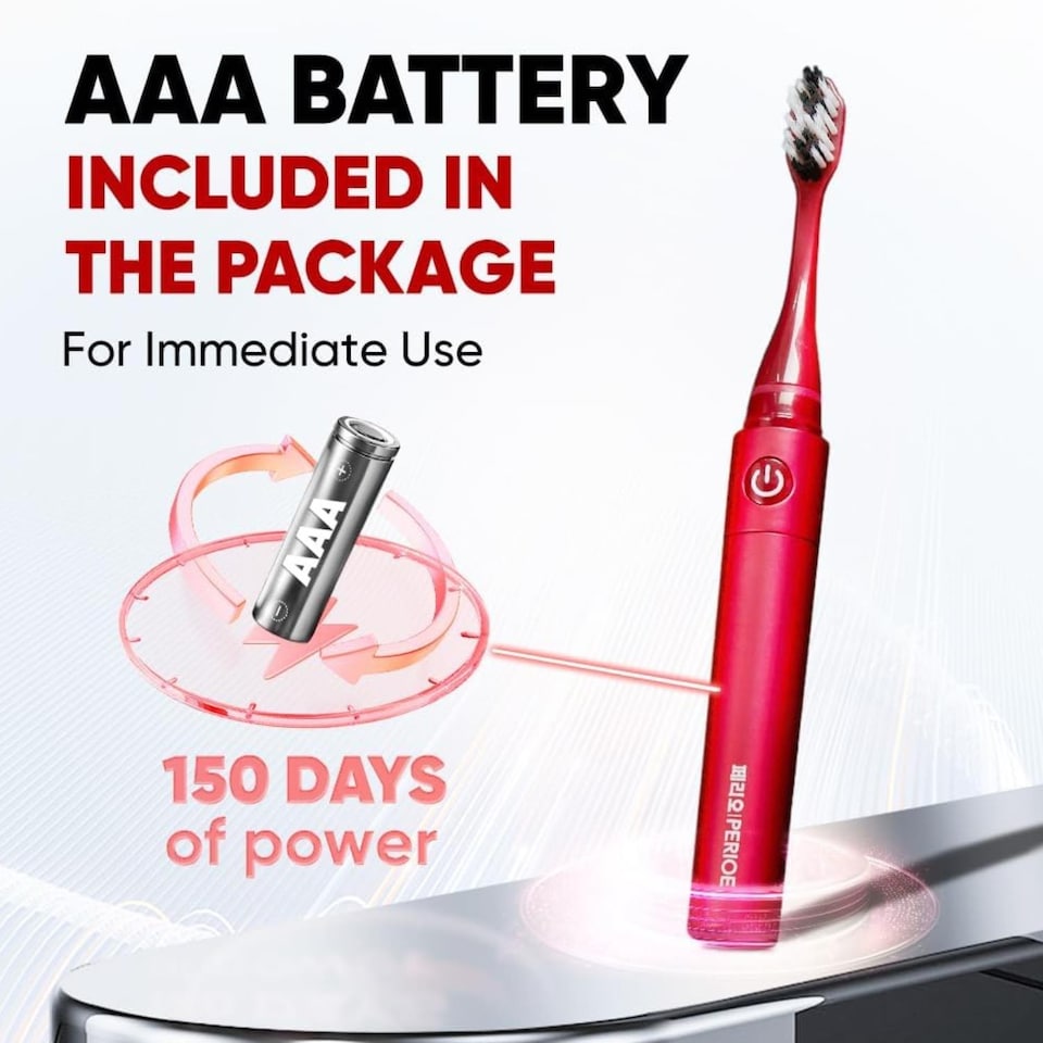image 1 of LG Reach Dual Sonic Toothbrush includes 4 Toothbrush Heads 27000 VPM Red