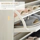 image 5 of HOMCOM 12 Pair Slim Shoe Storage Cabinet w/ 3 Flip Drawers Cream
