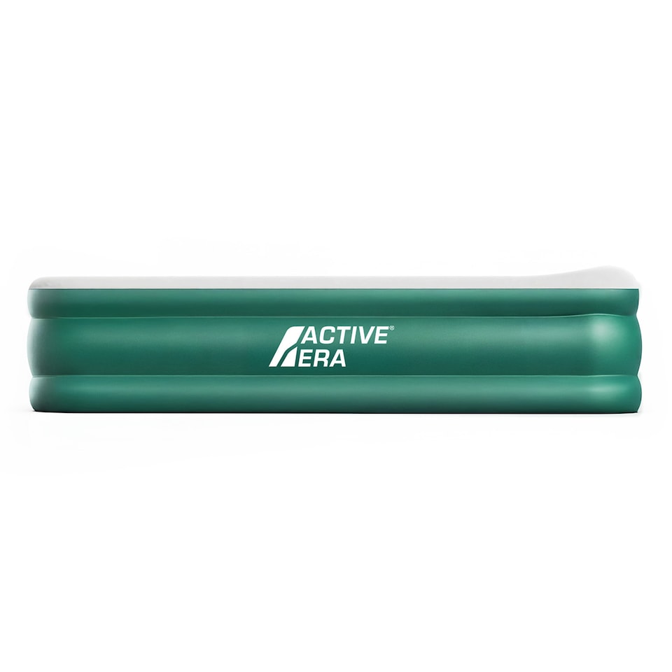 image 1 of Active Era King Comfort Air Bed, Built-in Pump, Waterproof - Green/White