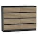 image 1 of Minimalist Chest of 8 Drawers - 88.3x120x35cm | Black | Black & Oak | 1