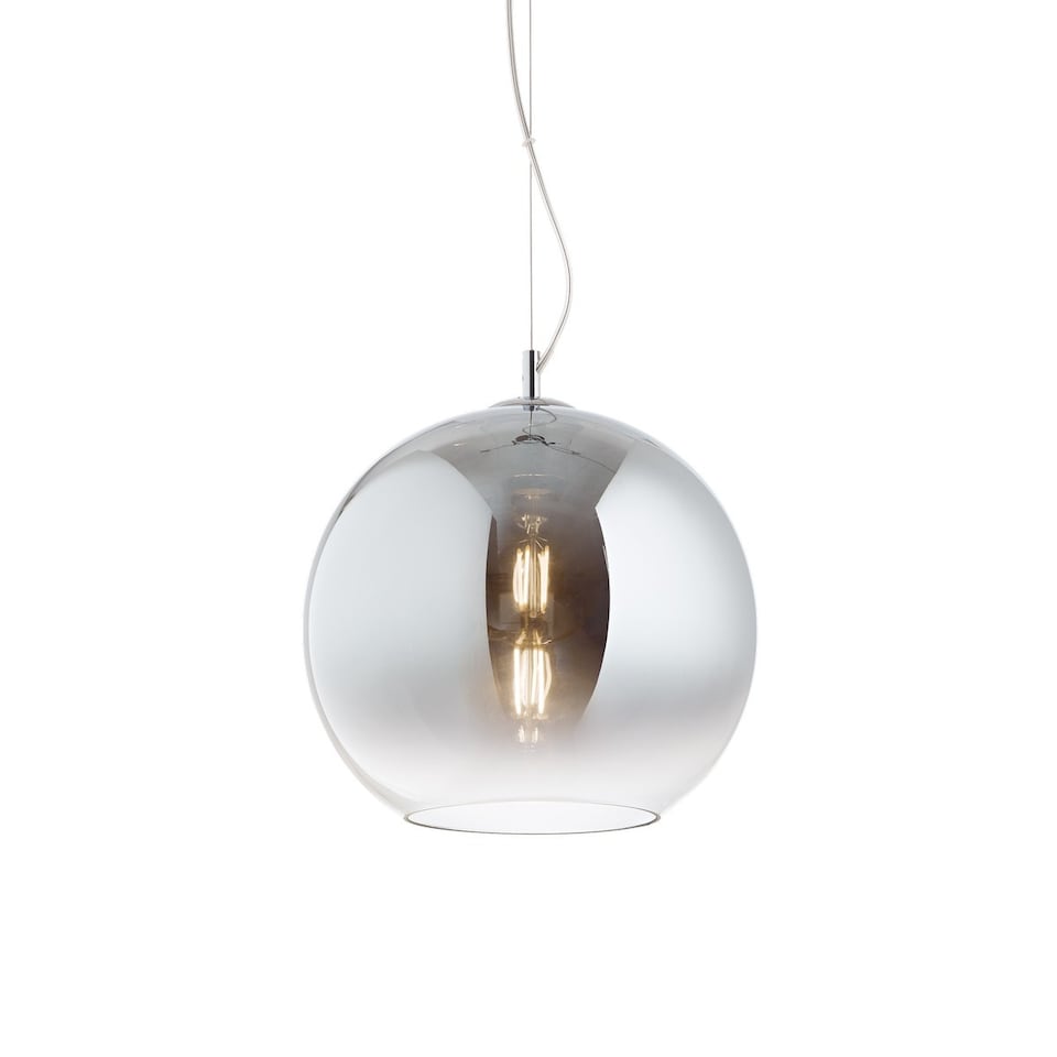 image 1 of Discovery Fade 1 Light Small Globe Ceiling Pendant Chrome, E27