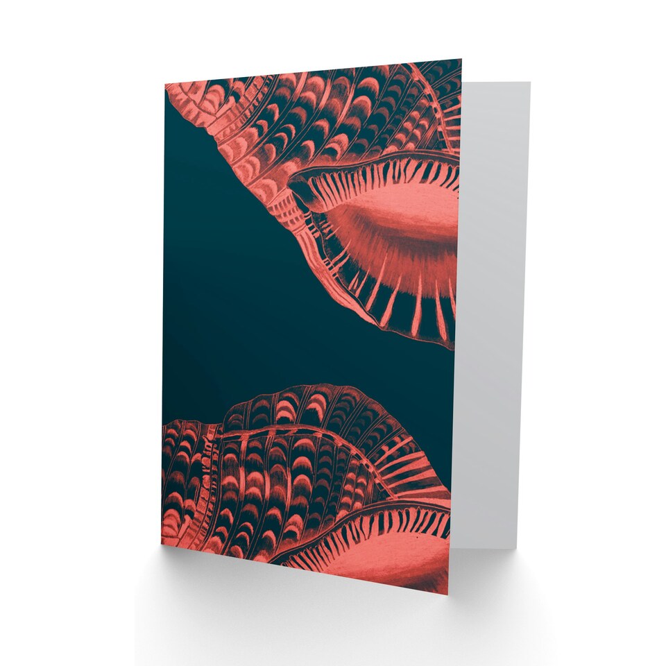 image 1 of Pink Seashell Patterned Just To Say Blank Art Card