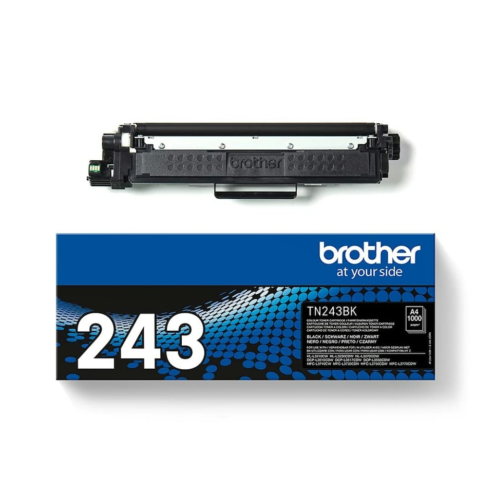 image 1 of Brother TN-243BK Toner Cartridge, Black, Single Pack, Standard Yield, Includes 1 x Toner Cartridge, Brother Genuine Supplies