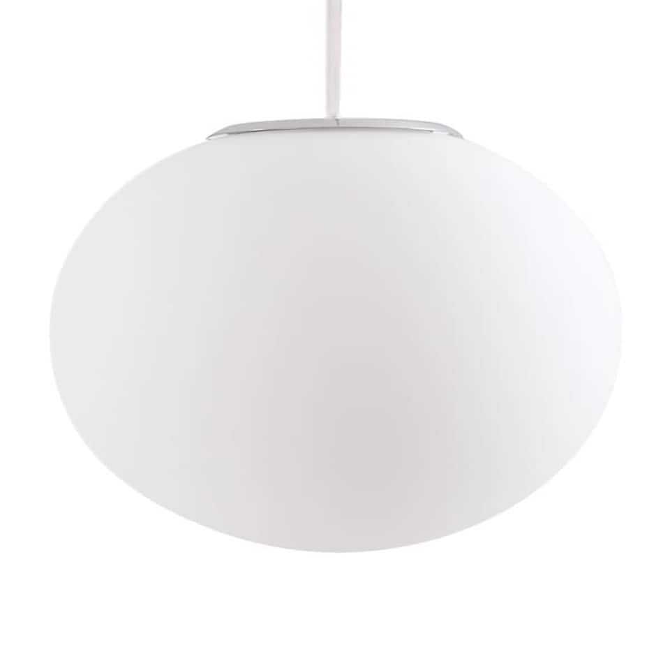 image 1 of ValueLights Metropolis Silver Globe Ceiling Pendant Shade & Bulb