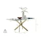 image 5 of Furniturebox Leonardo Glass and Gold Leg Modern 6 Seat Dining Table