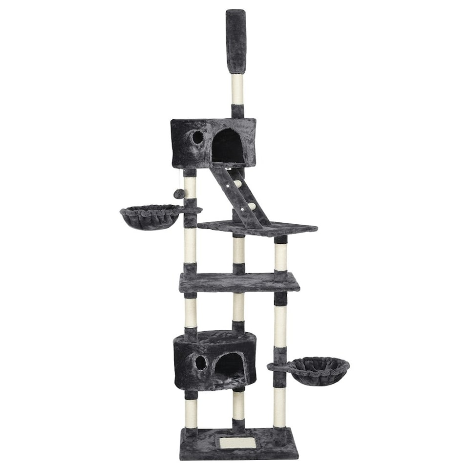 image 1 of Yaheetech 255 cm Tall Large Cat Tree Condo Dark Grey