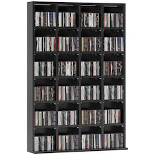 HOMCOM DVD CD Media Storage Rack, Video Display Unit, 89 x 130.5 cm, Black