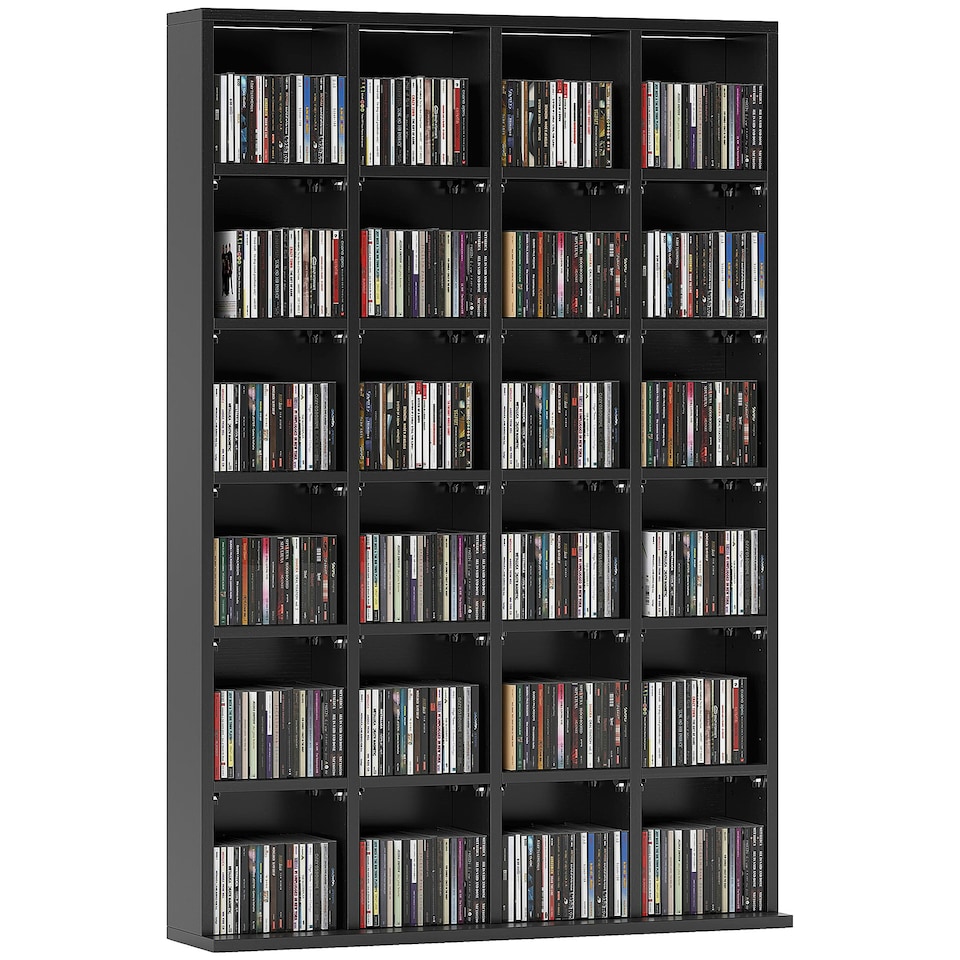 image 1 of HOMCOM DVD CD Media Storage Rack, Video Display Unit, 89 x 130.5 cm, Black